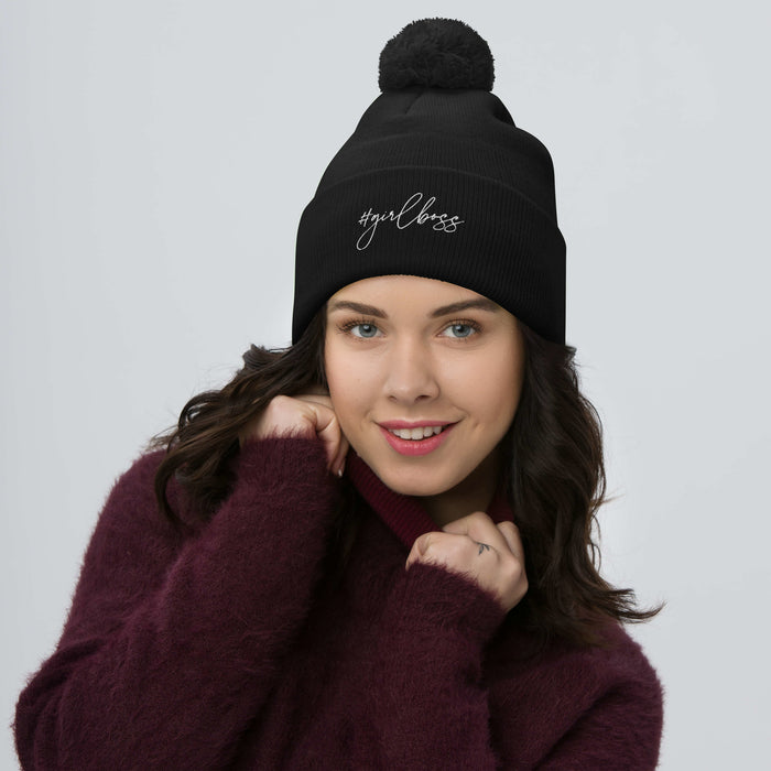 #girlboss Pom-Pom Beanie