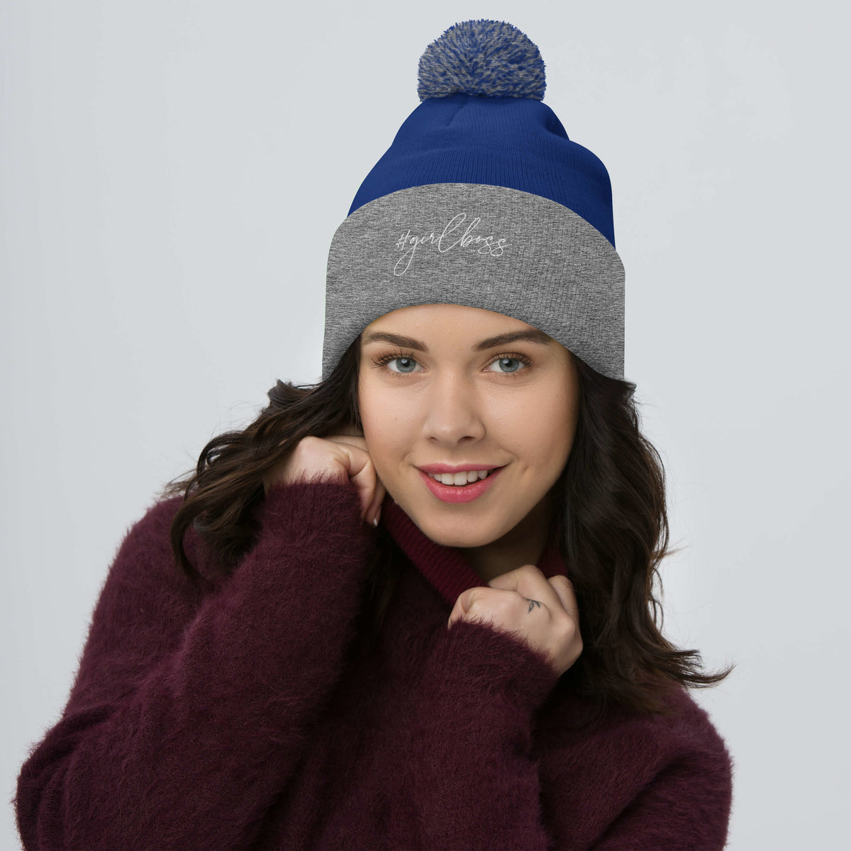 #girlboss Pom-Pom Beanie