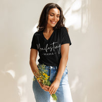 Manifesting Mama Women’s Relaxed V-Neck T-Shirt